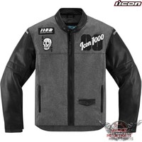 ICON MOTORRAD JACKE SCHWARZ CHOPPER CUSTOM HARLEY 1000 VIGILANTE STICK UP L XL