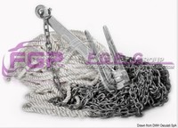 FGP Ankerset:Ankerleine,Kette,Ankerwirbel und Anker Hall 6-8  01.710.03 Osculati