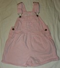 Vintage Baby Girls OSHKOSH B' GOSH Pink Denim OVERALLS Shorts 24 Months 2T 3T ?
