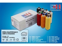 W6 Nähmaschinen Qualitätsgarn - 100% Polyester - Set mit 10 Rollen