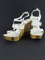 JOXY Damen Schuhe Sandaletten High Heels weiß Peeptoe Gr. 39 Wedges neuwertig