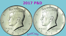 2017 P&D Kennedy Half Dollar Set Clad Two Coins Set Uncirculated Ready To Ship