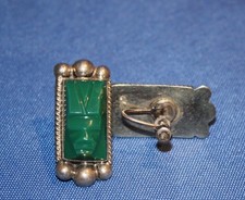 Vintage Sterling Silver screw back scarab earrings