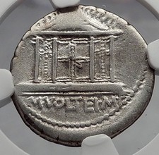 Roman Republic 78BC Rome JUPITER TEMPLE Public Festival Silver Coin NGC i60205