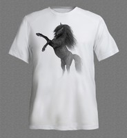 black Horse study I. white T-shirt 