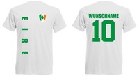 Irland EIRE T-Shirt Trikot Jersey - EM 2016 Fußball - inkl. Name + Nr. weiß
