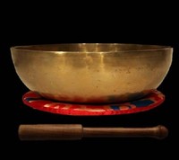 Klangschale Samadhi ca. 960 Gramm  Singing Bowl Nepal Handarbeit mit Klöppel
