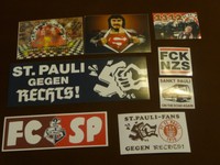 8 VERSCHIEDENE  AUFKLEBER VON USP ,ULTRAS ST.PAULI  "NEU"  