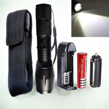 8000Lm Military Zoom XML T6 LED Flashlight Torch Light+18650+Charger+Holster