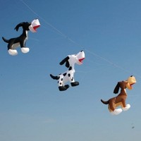 Windsack Hund 120 cm 2 Farben Leinenschmuck Boden-Windspiel Dekoration Drachen