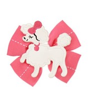 New on Card Gymboree Posh and Playful Poodle Bow Barrette