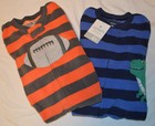 NWT Carter's Boys PJ's Pajamas Fleece Footed Lot of TWO PAIRS Football Size 4T