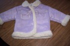 B.T. KIDS GIRLS FLEECE SUEDE LOOK LAVENDER JACKET SIZE 6 - 9 MONTHS