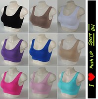 Push Up Sport BH Nahtlos Form Bustier Top ohne Bügel BRA BH Microfaser Figur dtp