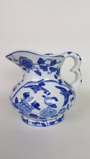Andrea by Sadak Pitcher Blue and White Porcelain Chinese Floral Bird Theme