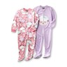 Joe Boxer 2 Pack Sheep Fleece Footed Blanket Sleeper Pajamas Purple Pink size 4T