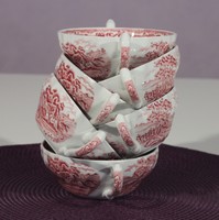 6x Suppentassen "Country Life" v. Myotts England  Suppen Tasse  rot