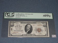 1929 Ty2 Danville, Pa National Bank Note Graded 30 Ppq by Pcgs