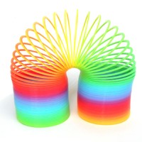 12x Regenbogenspirale - extra lang - bunte Springfeder Treppenläufer Ø 7,5x15cm