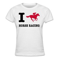 I Love Horse Racing Frauen T-Shirt