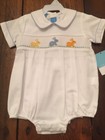 Anavini Boy's White Smocked Bunny Bubble Size 18 Months