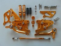 Kawasaki ZX10R  2008 2009 2010 08 09 10 Fußrastenanlage xp, gold NEU! 