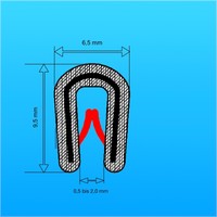  5 m Kantenschutzprofil schwarz für0,5-2 mm Kantenschutz Keder Dichtungsprofil*
