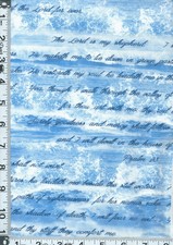 Fabric Benartex Kanvas BIBLE STUDY The Lord is my Sheperd 23rd PSALM 4886 BTHY