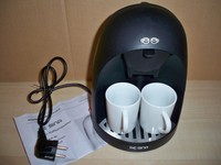 DE SINA - 2 Personen Kaffeemaschine + Tassen + Permanentfilter 350W Edelstahl