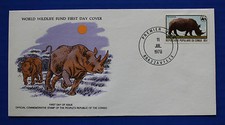 Congo (455) 1978 Endangered Animals - Rhinoceros Wwf Fdc