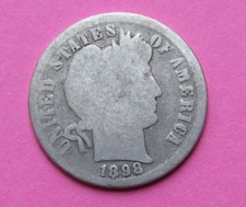 1898 10C Barber Dime- 90% Silver