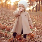 Spring Autumn Kids Toddler Baby Girls Wool Blend Long Sleeves Coat Outwear