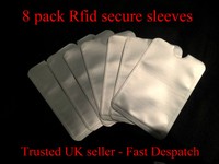 8 Pack RFID Secure Sleeves For Bank/Credit/Debit/ Cards Security Protector Case