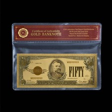 1928 $50 Gold Certificate 24K Gold Foil Banknote Fifty Dollars Us Business Gift