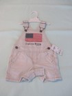 OshKosh Baby Boy American Flag Bib Overall Shorts/Pants - Tan - Sz. 6 Mon NWT