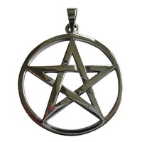  Sterling Silver (925)  Large  Pentagram  Pendant ( 37 mm )   !!    New !