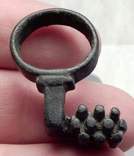 Ancient Roman Bronze Key Ring for Lock from circa 200-400 A.D. Artifact i58139