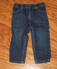 BABY BOYS SIZE 18 ~ OSHKOSH B'GOSH ~ CLASSIC DENIM JEANS ~ ADJUSTABLE WAIST EUC