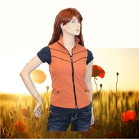 Sonnenreiter Weste, dünne Sommer Weste, Farbe terra, Sonnenreier Damen Weste S