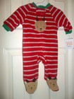 nwt-Carter's Just One You-Boys-3 Mo-Reindeer-Fleece-One Piece-Sleeper-Christmas