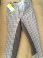 Reithose Jugend Vollbesatz, Easy Rider by euroStar, Braun Karo, Gr. 152, SALE