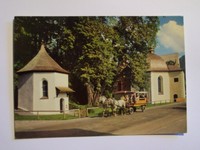 Pferde Postkarte - NORIKER - Gespann Oberstdorf Allgäu Loretto Kapelle - Motiv 1