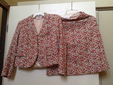 Seatona Vtg Colorful Red Suit Floral Print Pattern Sz 7-8