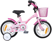 PROMETHEUS Kinderfahrrad 12 Zoll Rosa Mädchen Pink mit Stützräder ab 3 Jahren