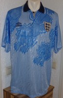 Rarität England Trikot Gr. XL Umbro blue 1992/1994 Jersey Three lions third RAR