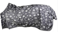 *NEU* HKM Regendecke mit PolarFleece Stars grau mit Sterne 125cm-165cm *NEU* %%