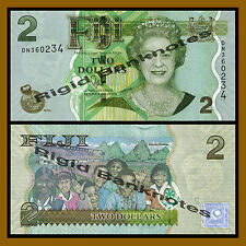 Fiji 2 Dollars, Nd 2007 (2012) P-109 Queen Elizabeth Ii Unc