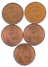 Five Great Britain Pennies (1962,63,64,66,67)-Mainly Mint Red !