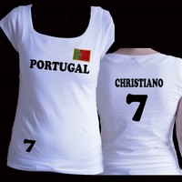 Portugal Shirt weiter Ausschnitt / Portugal Trikot/Wappen,Fahne schön gestickt