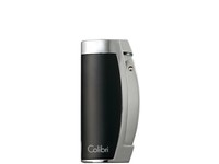 COLIBRI Zigarrenfeuerzeug "Enterprise" schwarz/chrom 3er Jetflamme, Rundcutter 8